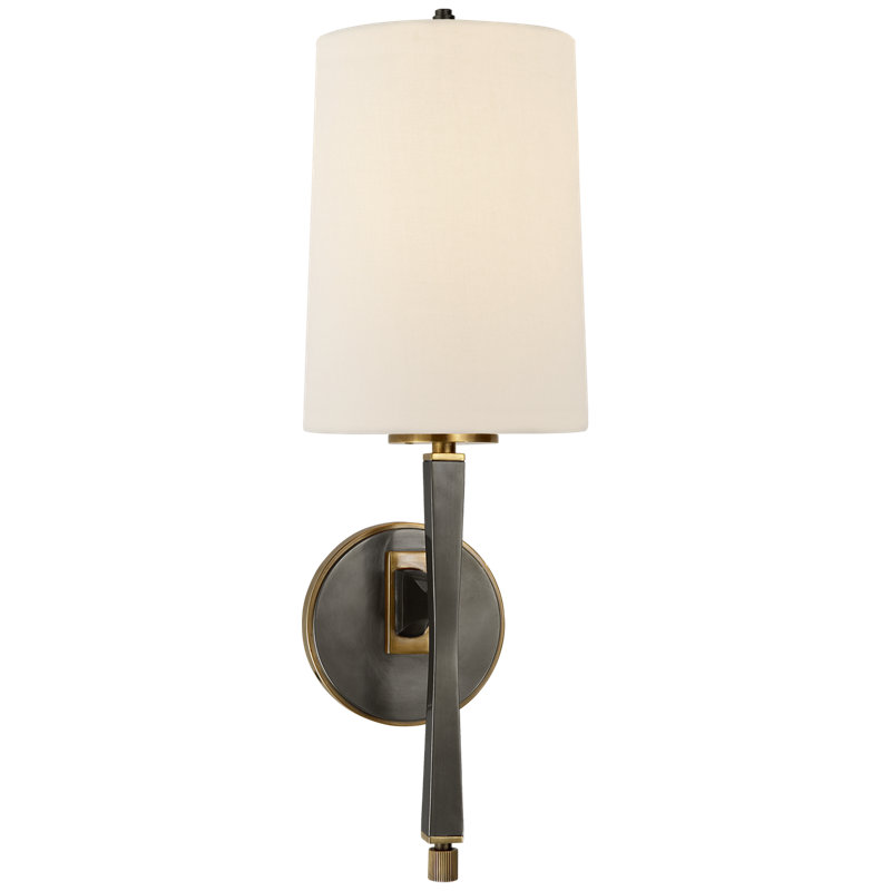 Thomas O'Brien Edie Sconce, Bronze/Antique Brass, Fabric