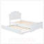 Lit plateforme simple en bois avec tête de lit et lit gigogne-561043066