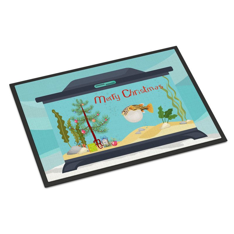 Tapis d'entrée antidérapant Insta, Poisson-globe, 18" W x 27" L