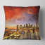 «Manhattan Skyline at Winter» - Coussin imprimé paysage urbain-30140233-30140237