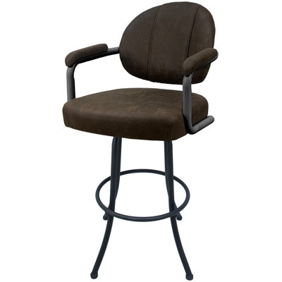Raddi Swivel Upholstered Counter Stool with Metal Frame