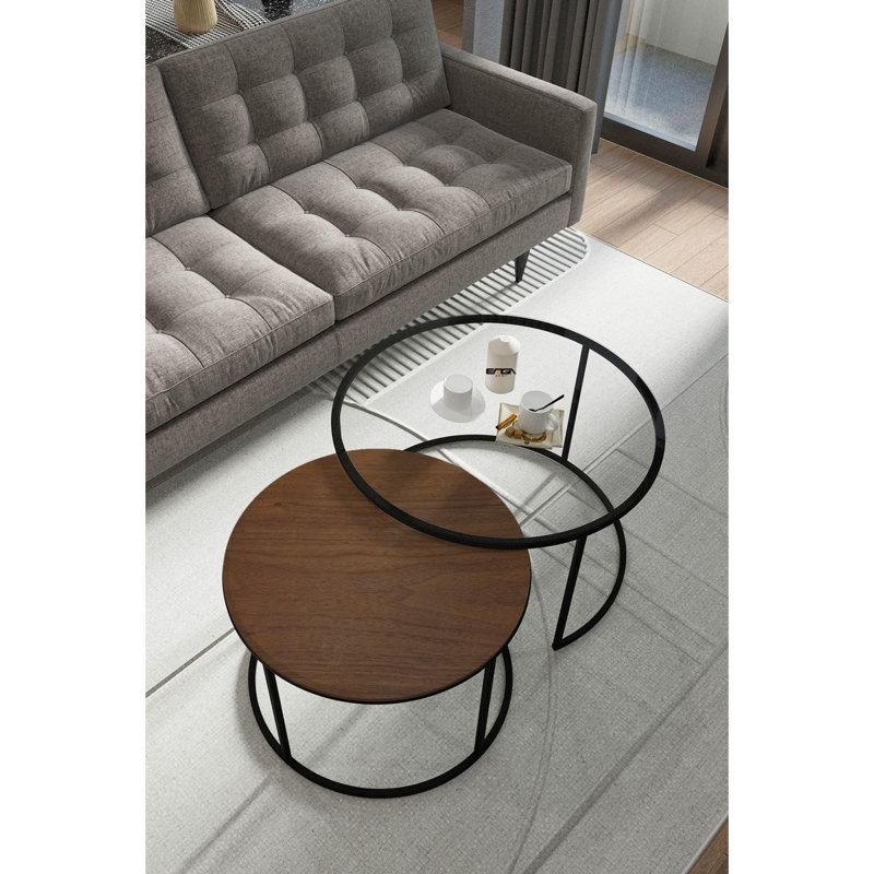 Coffee Table, Transparent/Walnut