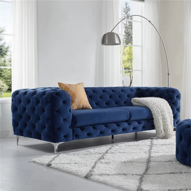 Canapé de luxe simple à lumière simple, Bleu