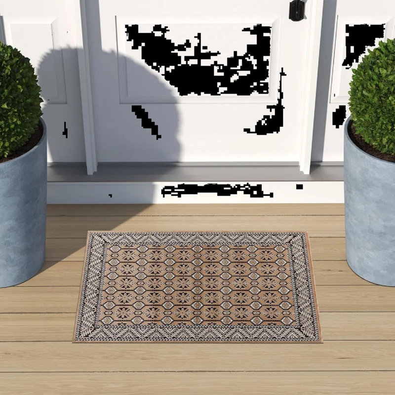Floral Area Rug, Rectangle 60 x 110 cm 