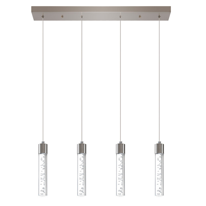 Luminaire suspendu pour îlot de cuisine Aniha, 4, Brushed Nickel
