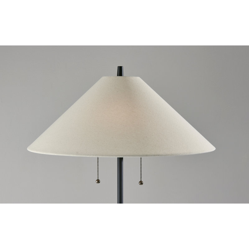 Florina 62'' Traditional Floor Lamp, Natural/Black, Ivory