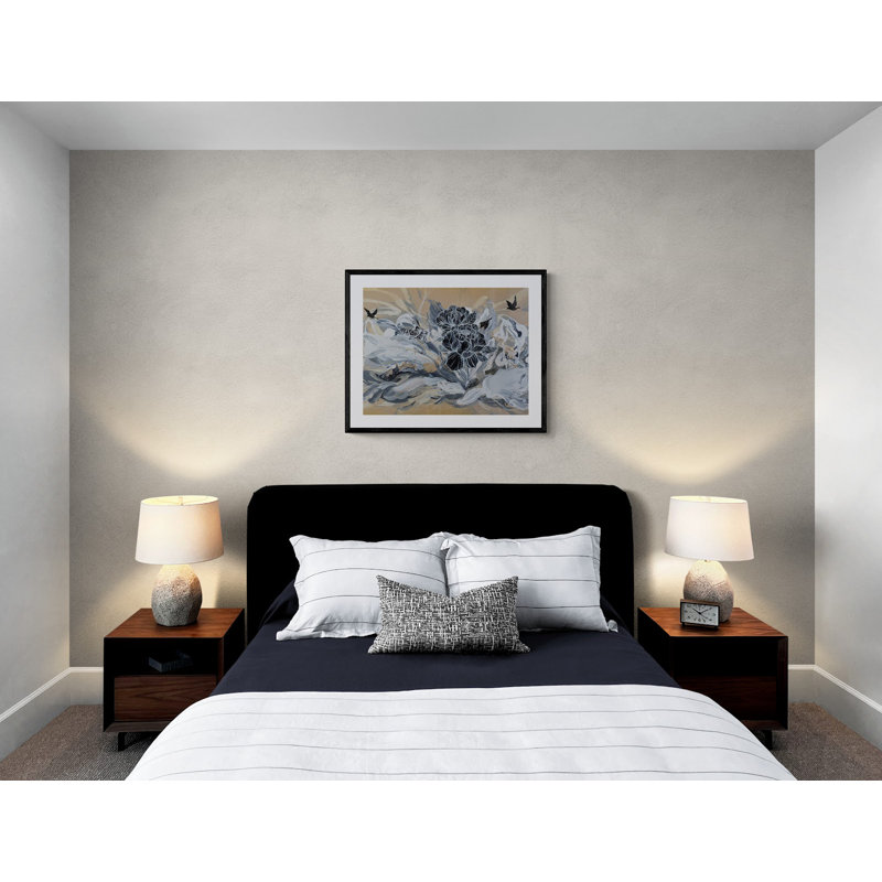 Solstice Peony Print by Novi Lim, Black Framed Paper, 25.2" H x 31.2" W