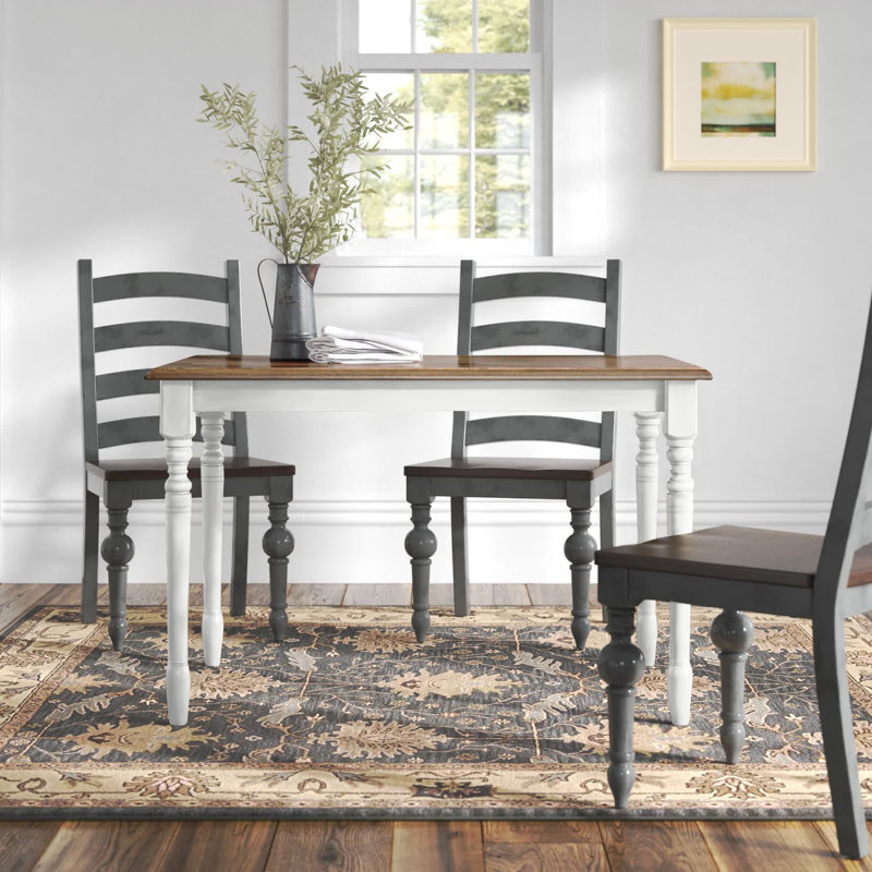 Dannie Solid Wood Dining Table, White