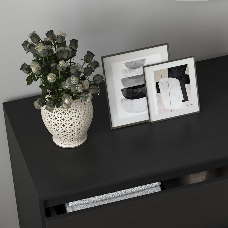 Commode double 8 tiroirs, Noir, noir, noir, noir