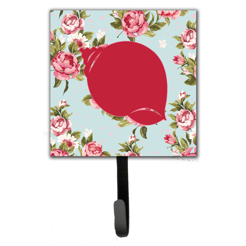 Porte-garde à roses et crochet mural coquillage shabby