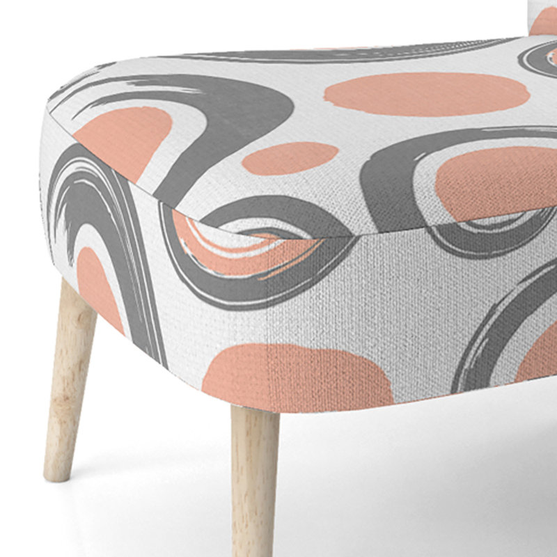 Chaise d'appoint rembourrée à motifs argentés et roses