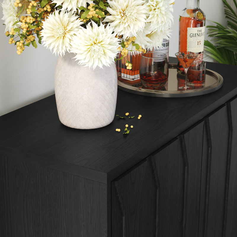 2-Door Accent Cabinet With Adjustable Shelves,, Black