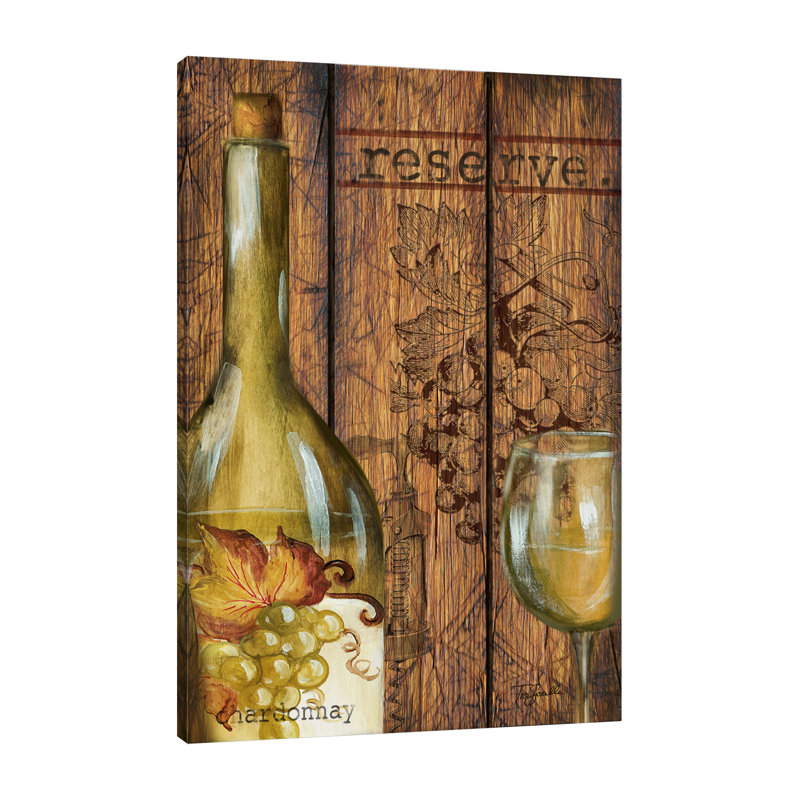 « reserve rétro chardonnay », reproduction d’impression sur toile tendue, H 60 po x l 40 po