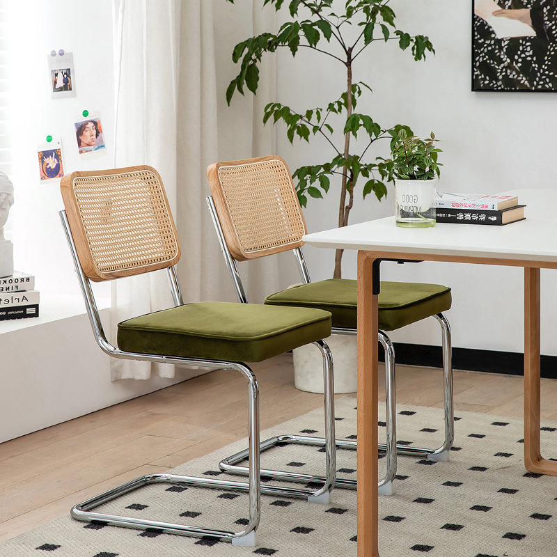 Ensemble de 2 chaises de salle à manger en rotin