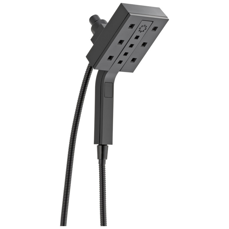 Universal Showering Components Multi Function Dual Shower Head with H2okinetic Technology, Matte Black