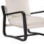 Chaise de salle à manger Blaire revêtue de tissu avoine avec structure en métal-156381260