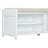 Shoe Bench with Storage and Cushion, Distressed Shutter Storage Bench with Retro Charm for Living Room, Entryway (White)-1573966217