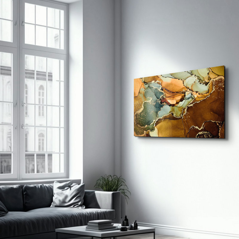 Peinture murale élégante en verre trempé 18,1 po x 28,3 po | 100% verre trempé, épaisseur: 0,16 pouce | Imprimé UV pour des couleurs éclatantes et une durabilité | Parfait pour la décoration intérieure et l'esthétique moderne