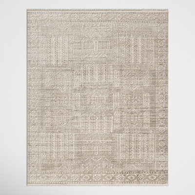 Indrakumar Southwestern Hand-Knotted Beige/Taupe Area Rug