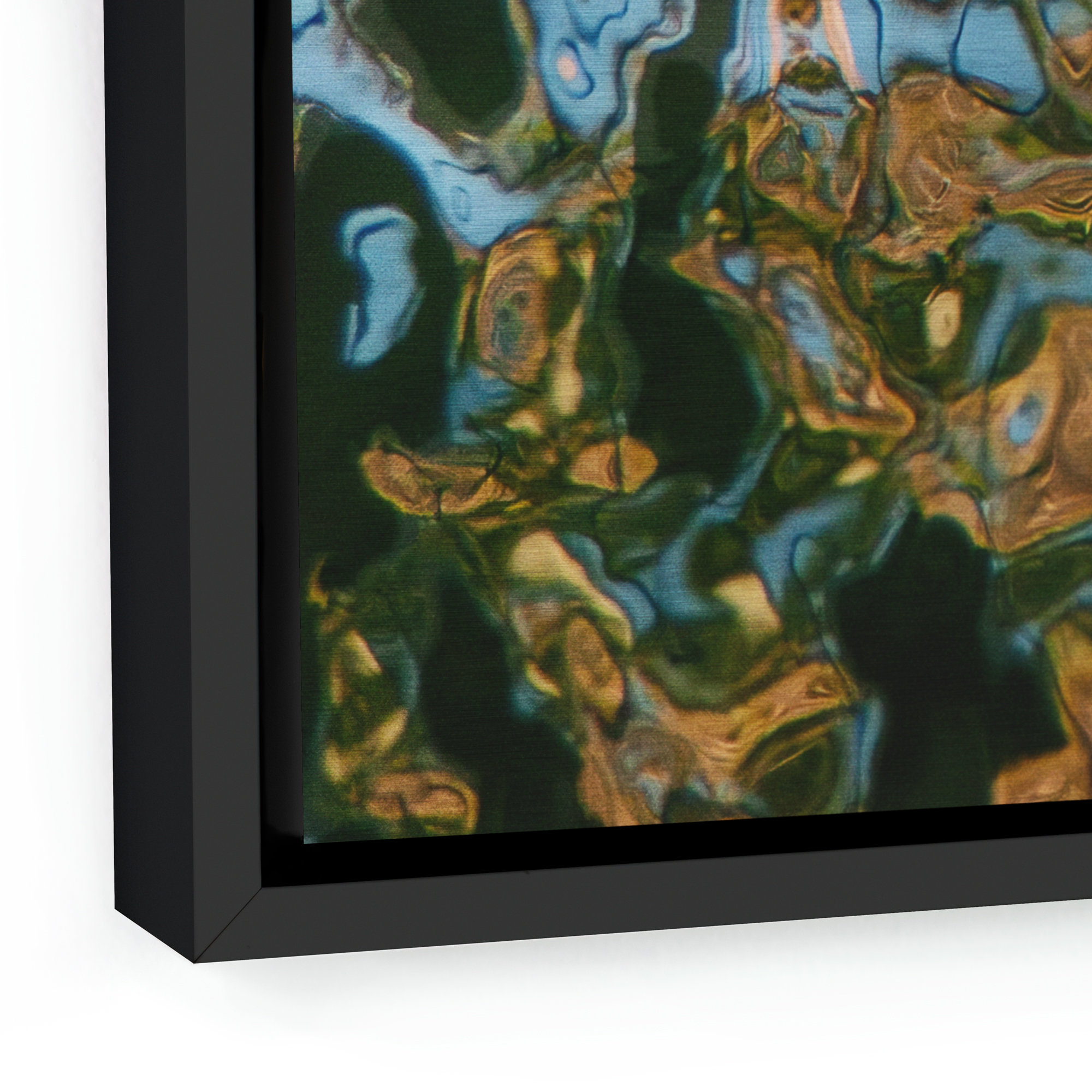 Reflecting Blue by Geoffrey Baris, 40" H x 30" W x 2" D, Black Framed