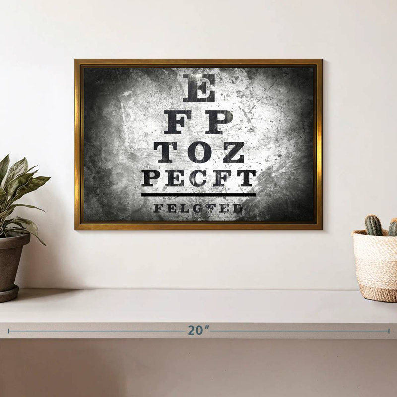 Optometry Test, Floating Frame Gold, 13" X 9"
