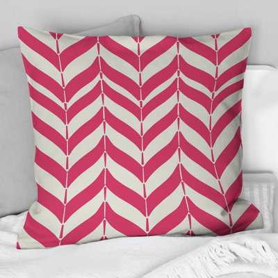 Coussin décoratif rose à chevrons I - traditionnel