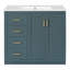 Ensemble de meuble-lavabo 36 po avec lavabo en céramique, armoire de rangement en bois massif, ensemble de meuble-lavabo autoportant avec 3 tiroirs et portes à fermeture douce-128990481-128990482