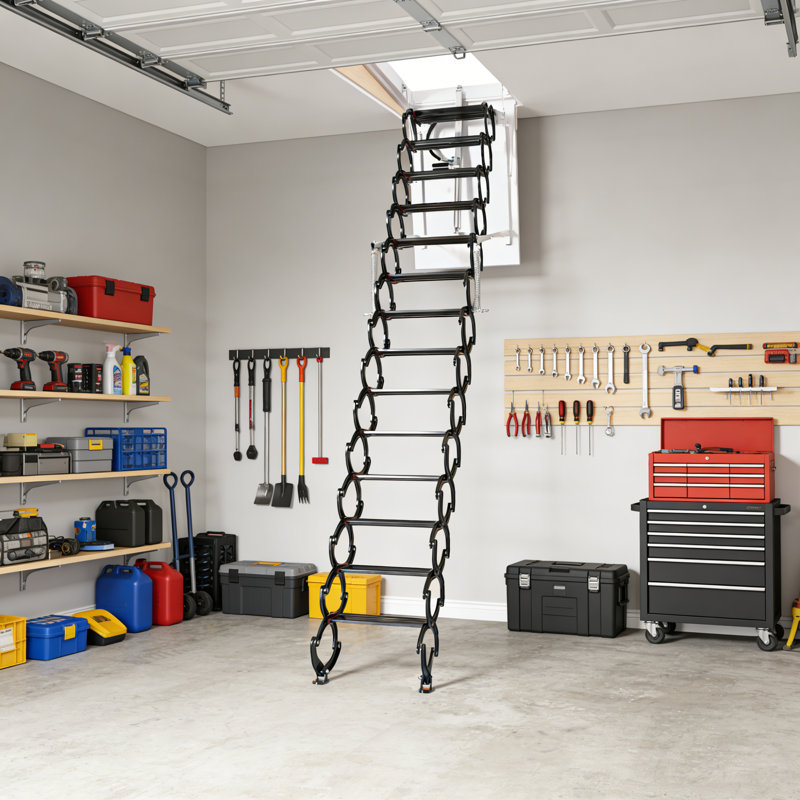 Échelle de grenier électrique 11,8 pi avec télécommande pour loft et maison