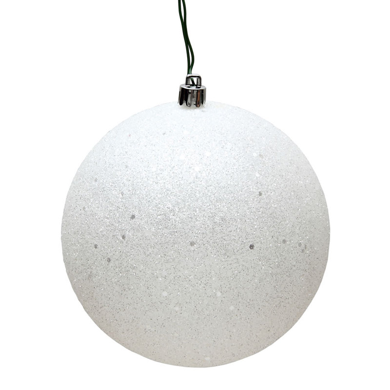 Décoration de boule décorative des Fêtes, H 4,75 po x l 4,75 po x P 4,75 po, Blanc