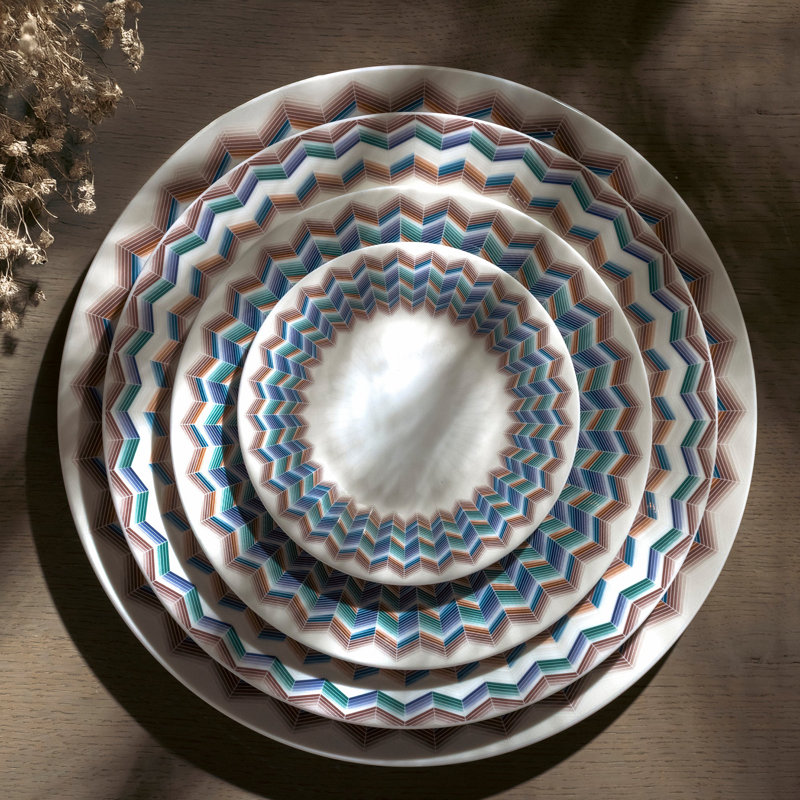 Missoni Dessert Plate Zig Zag  Set 2 Pcs. Diam. 8.5", Jarris 148