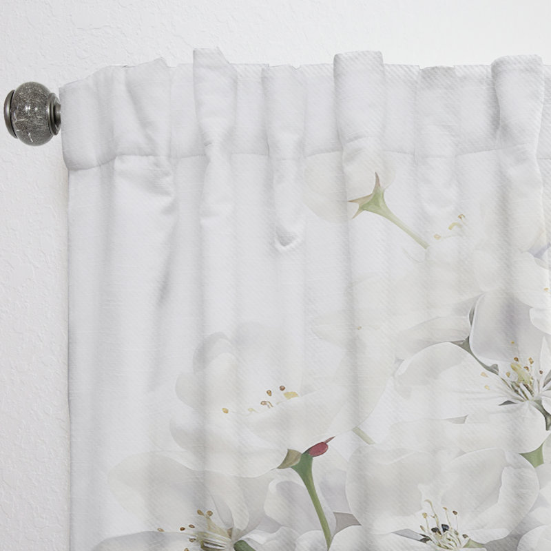 Jalyn Apple Blossom Monochromatic Elegance XXIV - Traditional Curtain - Velvet Room Darkening - 1 Panel, 52" W x 120" L