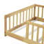 Lit simple au sol avec clôture sans porte, lit en bois d'hévéa-124917762
