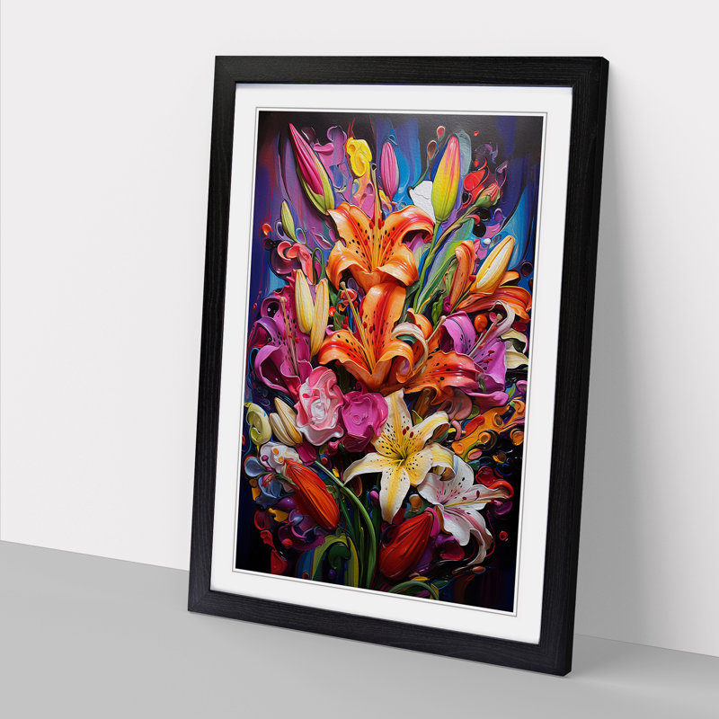 Single Picture Frame Print on Wood, 34cm H x 25cm W, Black Framed