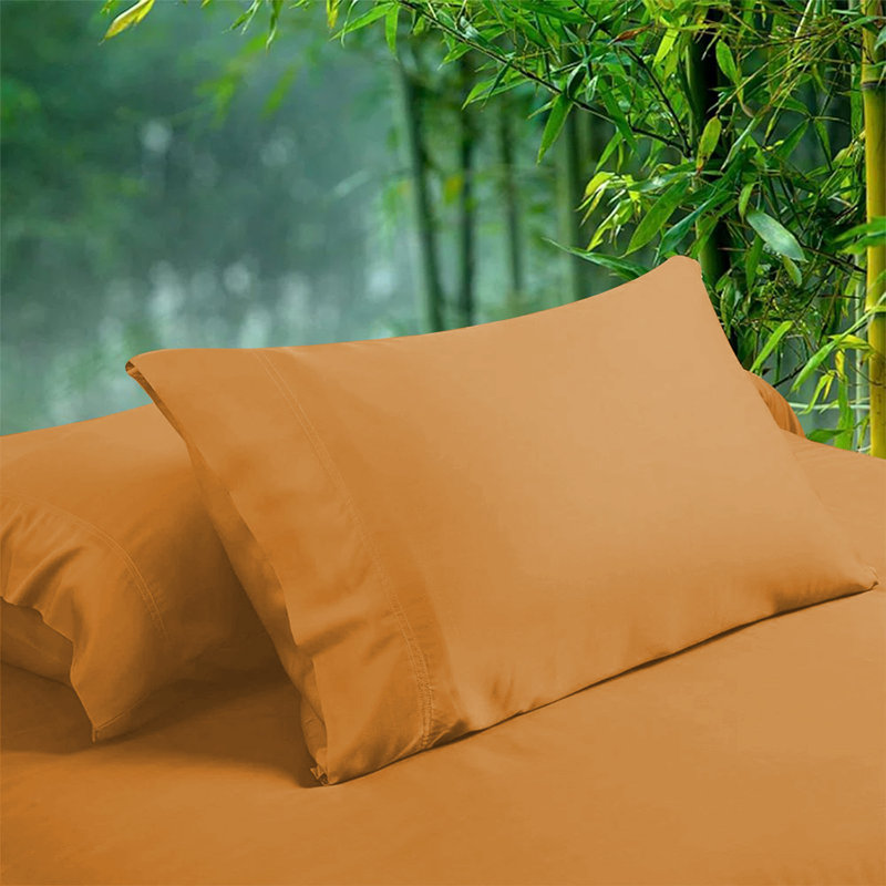 Macklan Microfibre Brushed Pillowcase - Set of 2, Ochre