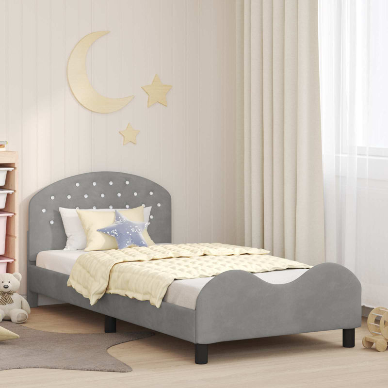 Bed Frame, Light Grey, European Single (90 x 200 cm)