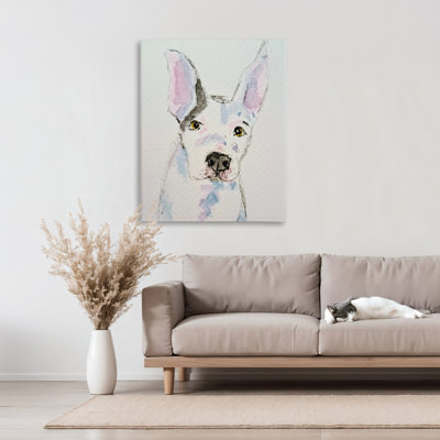 Toile expressive croquis de chien, conception de Tatiana Roberts