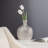  Yoli 9.75" Handmade Hammered Silver Ceramic Table Vase