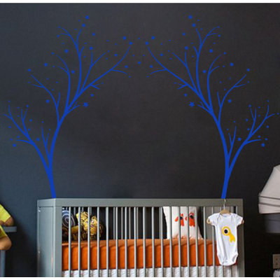 Décalcomanie murale arbres étoiles