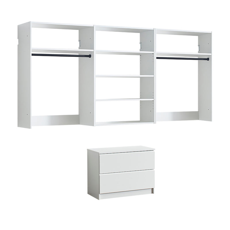 Système de placard mural en bois, Blanc