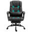 Fauteuil de bureau noir à haut dossier de massage, avec 6 points de vibration, fauteuil d'ordinateur inclinable en cuir PU, fauteuil de bureau ergonomique, avec repose-pieds réglable en hauteur et télécommande