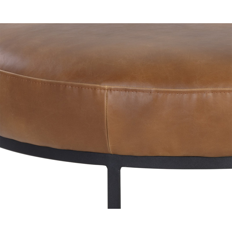 OTTOMAN - TABAC TAN, Similicuir brun clair