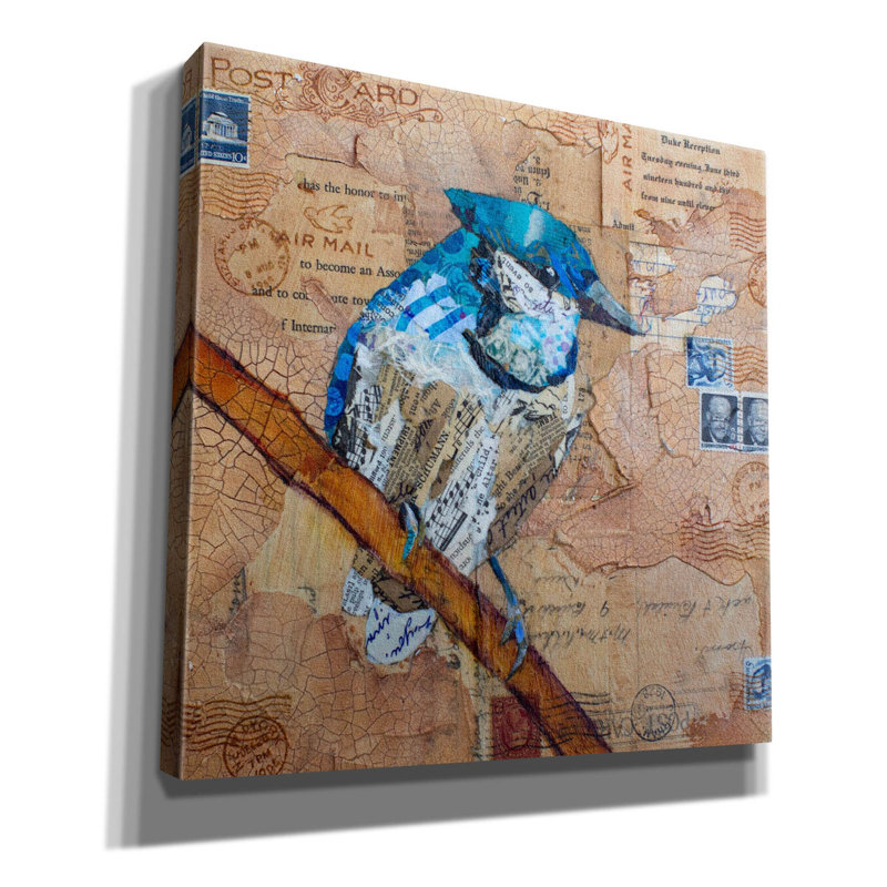«Aly Blue Jay US Mail on Canvas» par St. Hilaire Elizabeth, reproduction, H 37 po x l 37 po x P 1,5 po