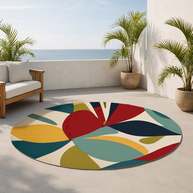 Tapis intérieur et extérieur Lived Slide, Rond 5 pi