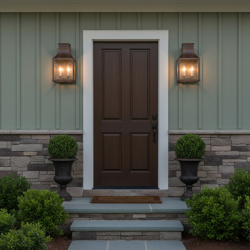 Beacon Hill Brown 2 - Bulb 17.25" H Seeded Glass Outdoor Wall Lantern