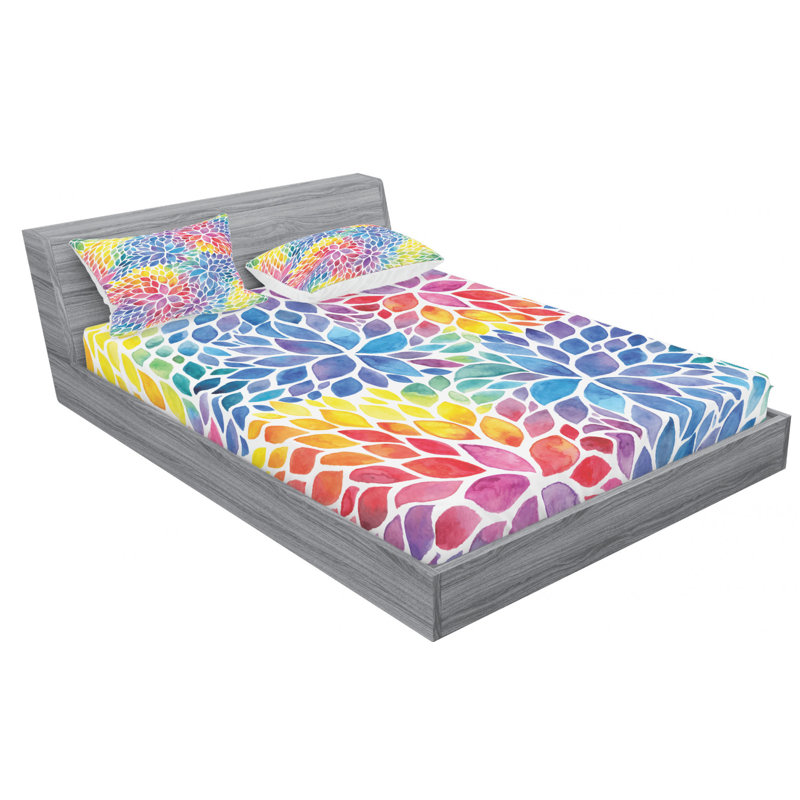 Microfiber Floral Sheet Set, Full Sheet Set + Fitted Sheet + 2 Pillowcases