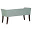 Banc d'appoint rembourré bleu sarcelle avec mousse haute densité, passepoil et accoudoirs évasés-1843022815