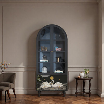 Vitrine en bois massif Vintage