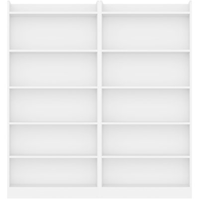2-Piece 63"H X 24"W 6-Tier Modern Simple  Bookcase with Top Open Compartment