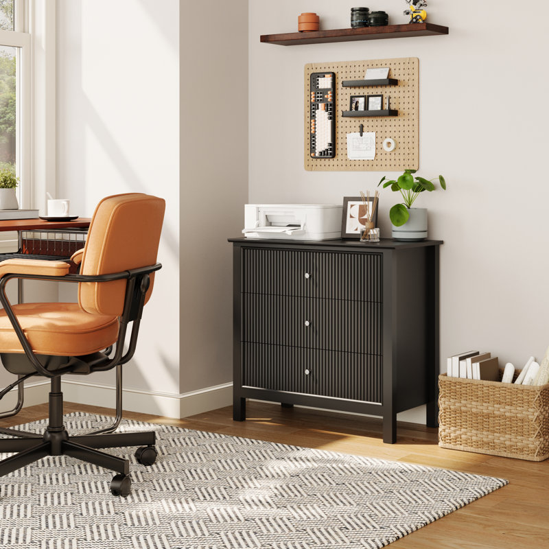 Commode 3 tiroirs Modern, Noir