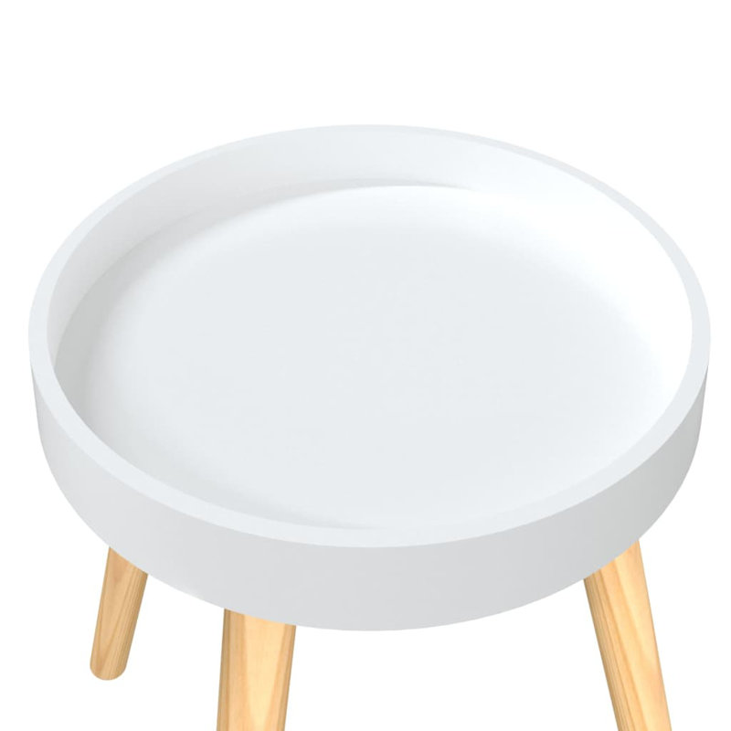 Solid Wood End Table, White